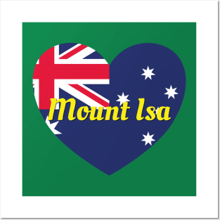 Mount Isa QLD Australia Australian Flag Heart Posters and Art